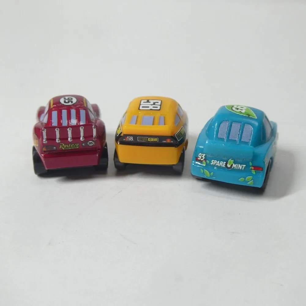 3 Disney Pixar Cars Mini Racers Octane Gain 58 Spare O Mint 93 Lightning Mcqueen